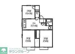 シティハイムサカエB 3DKの間取図画像