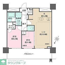 URAWA THE TOWER 2LDKの間取図画像