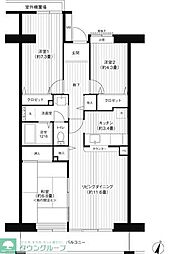 コーポレート浦和中島1号棟 3LDKの間取図画像