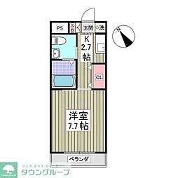 パンテオン 1Kの間取図画像