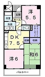 パフィー21 3DKの間取図画像