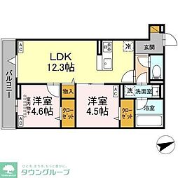 高石神プロジェクト 2LDKの間取図画像