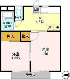 サマックスアルテイル 2Kの間取図画像
