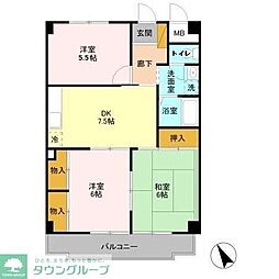 プルミエール西船 3DKの間取図画像