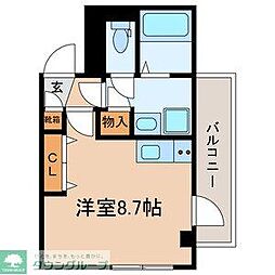 ルミエールビル ワンルームの間取図画像