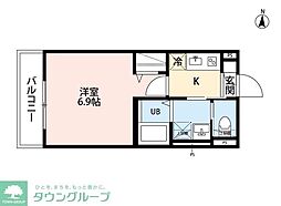 En 前原(エン マエバラ) 1Kの間取図画像