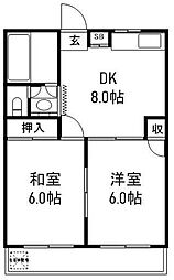 モア・ステージ 2DKの間取図画像