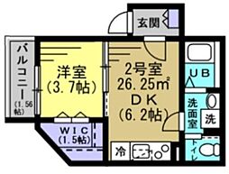 TF蘇我 1DKの間取図画像