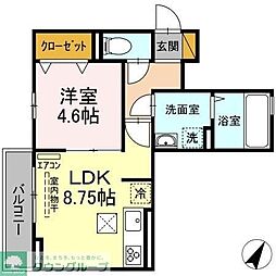 ラ・クレーチェT 1LDKの間取図画像