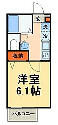 八千代市八千代台東3丁目アパート 1Kの間取図画像