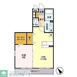 コスモガーデン 1LDKの間取図画像