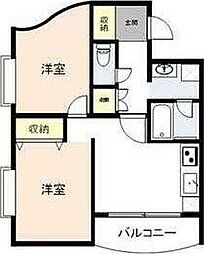 エスパル汐見 2DKの間取図画像