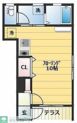 ル・シータ ワンルームの間取図画像