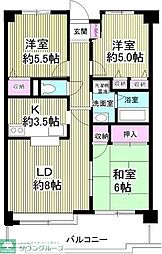 ベルグプレシャデス船橋 3LDKの間取図画像