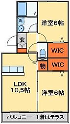 クリアコート 2LDKの間取図画像