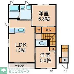 ウイステリア 2LDKの間取図画像