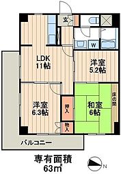 スカイフォーラム小岩 3LDKの間取図画像