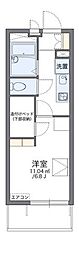 レオパレスレイルウェイヒルズ 1Kの間取図画像