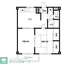エステートピア青山 2DKの間取図画像