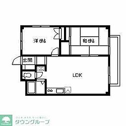 コーポM 2LDKの間取図画像