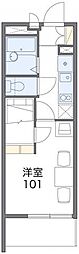 レオパレスハサマミナミ 1Kの間取図画像