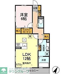 ヴァンフェリオB 1LDKの間取図画像