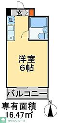 アーバン津田沼 1Kの間取図画像
