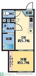 メゾン・ドゥ・アッシュ習志野 1DKの間取図画像