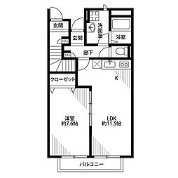 アスピリアスイム2 1LDKの間取図画像
