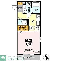 エーデルワイス検見川 1Kの間取図画像