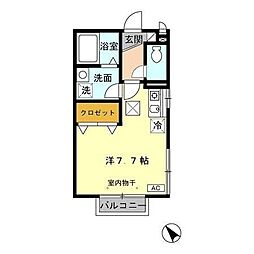 ドルチェA ワンルームの間取図画像