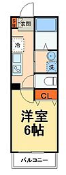 MELDIA八千代台2 1Kの間取図画像