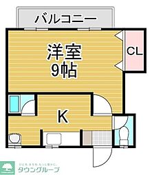 カーサ・フローラ津田沼 1Kの間取図画像