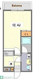 ダイワティアラ村上2 1Kの間取図画像