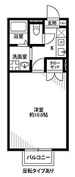 アムールエフ1番館 1Kの間取図画像