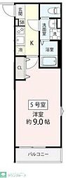 船橋市飯山満町3丁目アパート 1Kの間取図画像