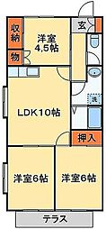 ベルグラン小野A 3LDKの間取図画像