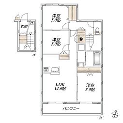 Alcyone Shizu 3LDKの間取図画像