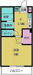 ブリリアントFM1 1Kの間取図画像