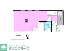 オネスティ大久保参番館 ワンルームの間取図画像