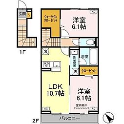 ルシアンメゾン 2LDKの間取図画像