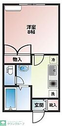 コームズ・シブヤ 1Kの間取図画像