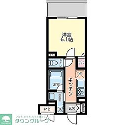 カルム海神 1Kの間取図画像