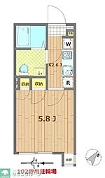 バードソング津田沼 1Kの間取図画像