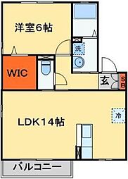 ソレイユ 1LDKの間取図画像