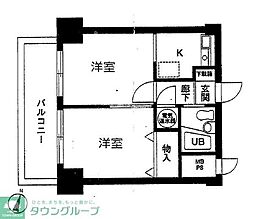 ダイアパレス津田沼 1Kの間取図画像