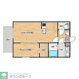 ジーメゾン八千代カンター 1LDKの間取図画像