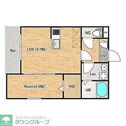 ジーメゾン八千代カンター 1LDKの間取図画像