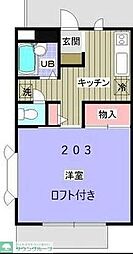 ホームタウン幕張本郷 1Kの間取図画像