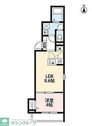 グロブナーハウス 1LDKの間取図画像